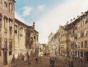 Domenico Quaglio The Residenzstrabe in front of the Max-Joseph-Platz in the year 1826 oil painting reproduction